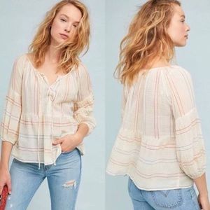Anthropologie Velvet Melodia Peasant Top